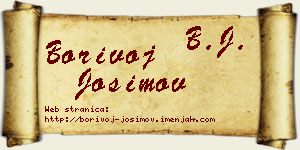 Borivoj Josimov vizit kartica